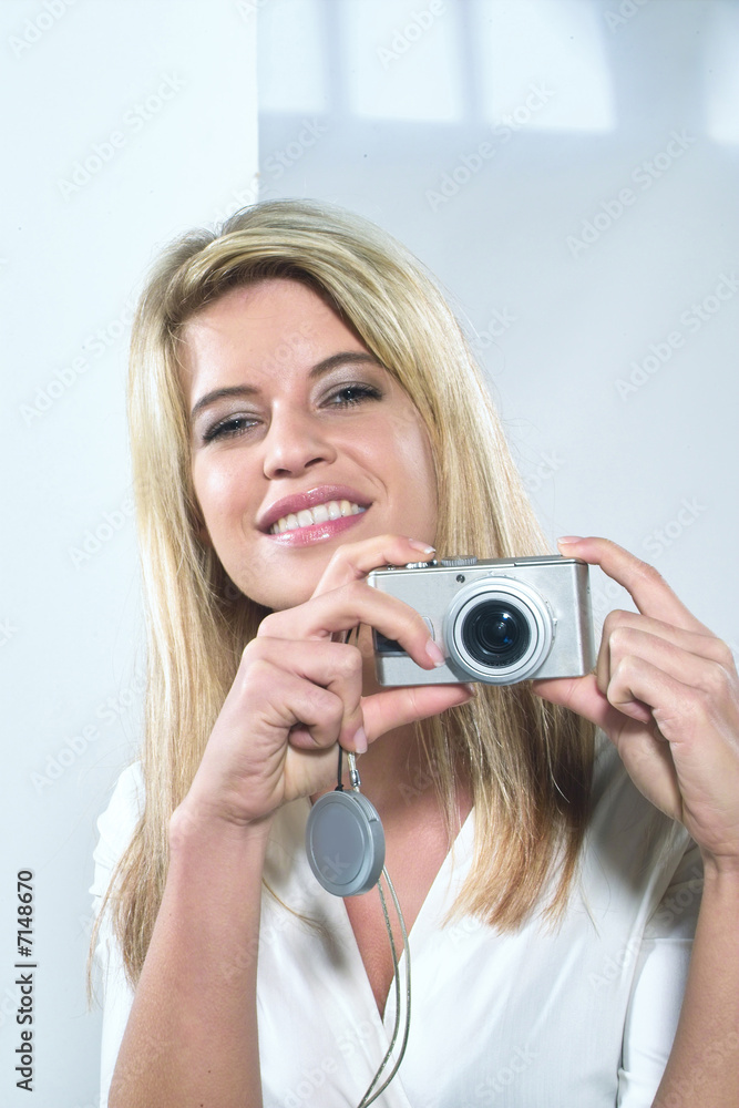 Frau mit Fotoapparat Frau mit Fotoapparat