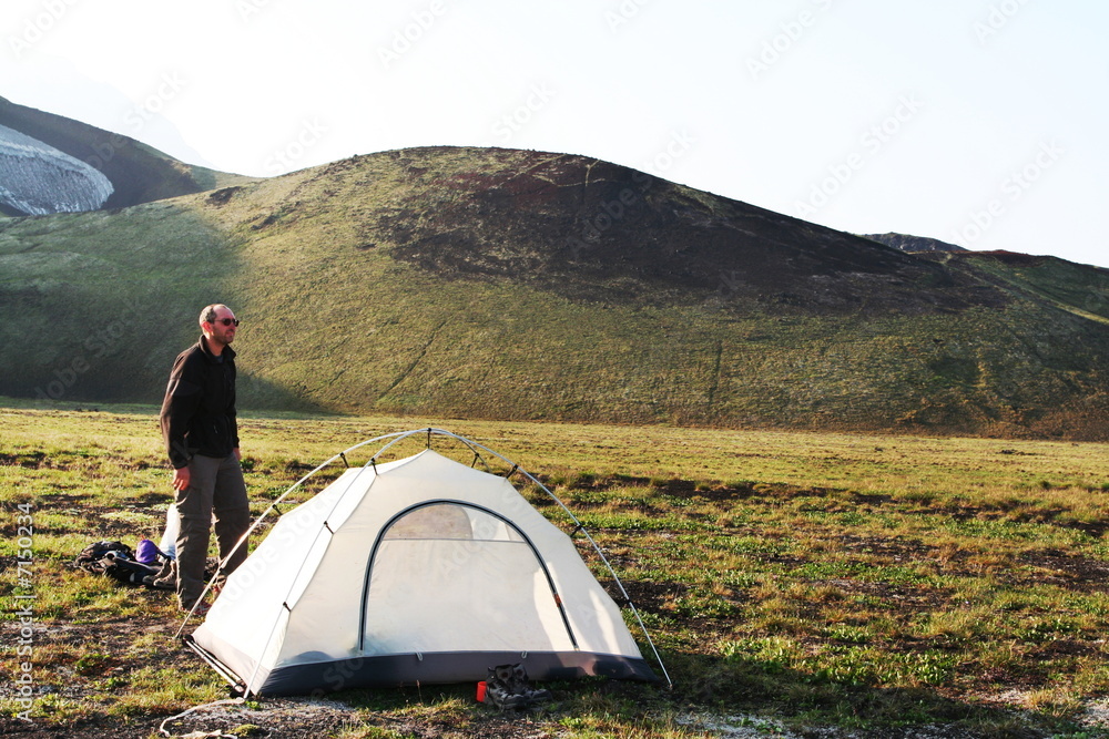 Fototapeta premium Tent in mountain