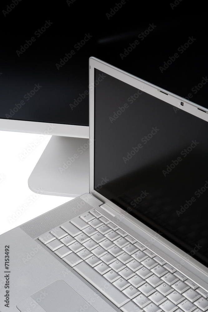 Modern laptop and the display Modern laptop and the display