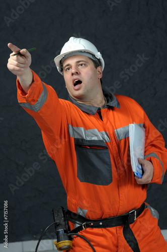 mine worker with file