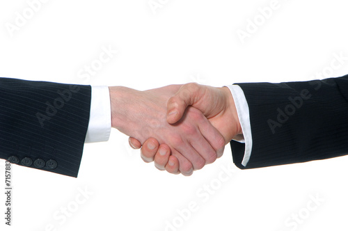 businessman shaking hands, over a white background