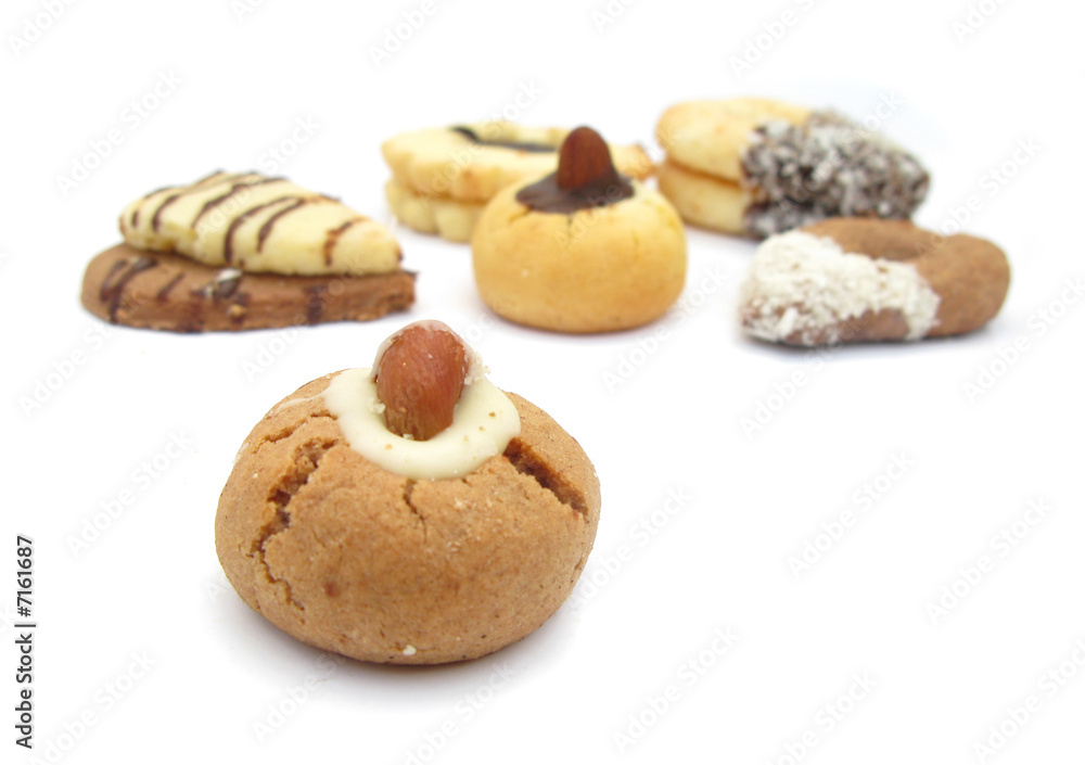 Fancy cakes isolated on white background
