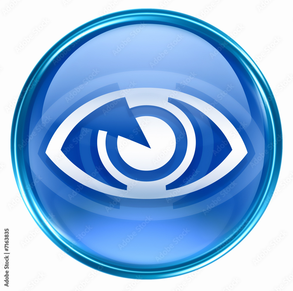eye icon blue, isolated on white background eye icon blue, isolated on white background