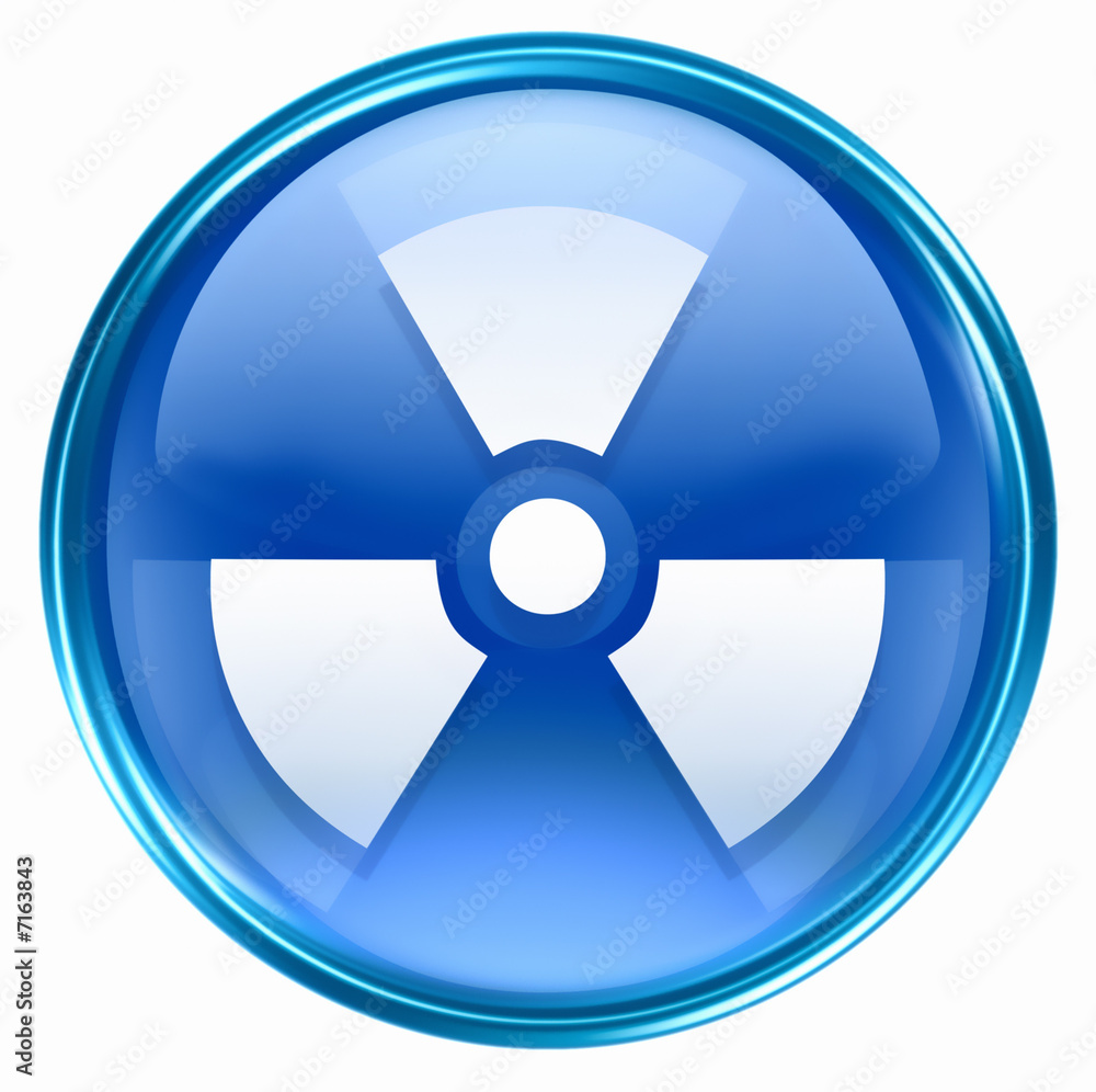 Radioactive icon blue, isolated on white background Radioactive icon blue, isolated on white background