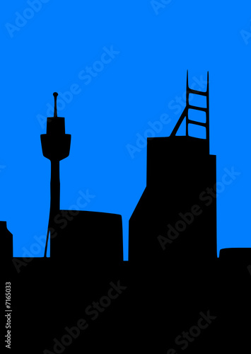 Sydney Skyline - small and blue