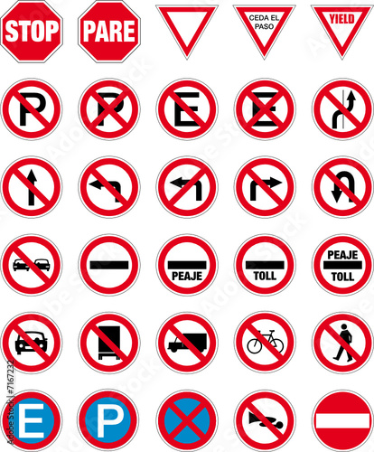 road signs in vector format pack 1