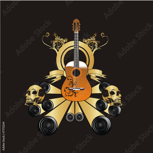 composicion de una guitarra en vector