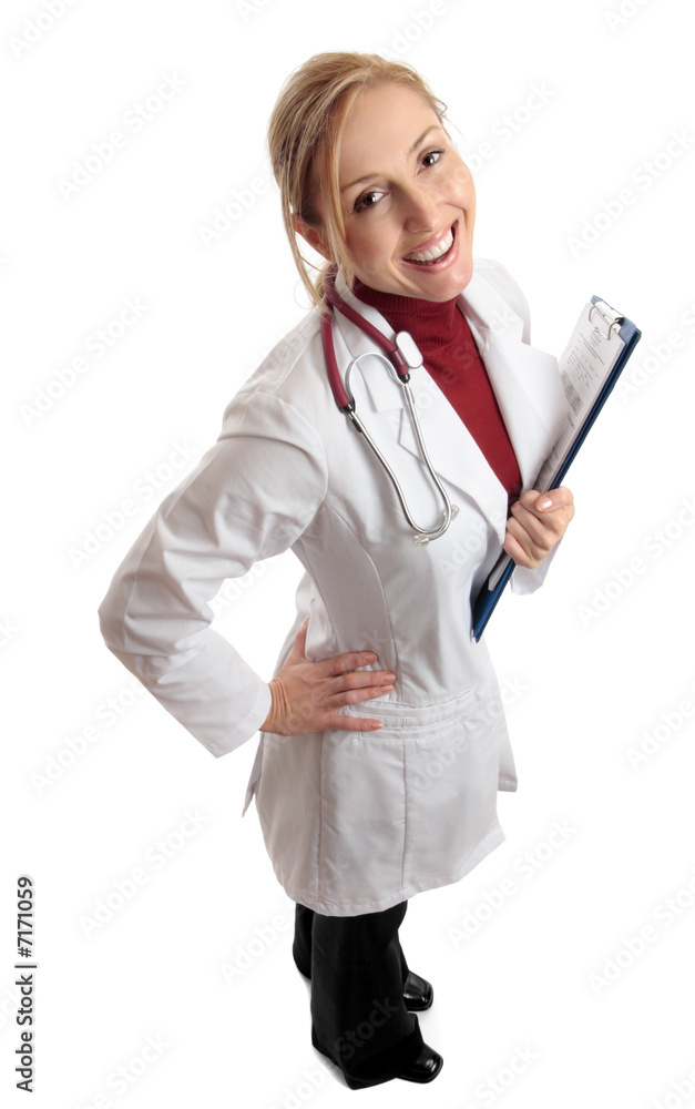 Bright happy successful medical doctor isolated Bright happy successful medical doctor isolated