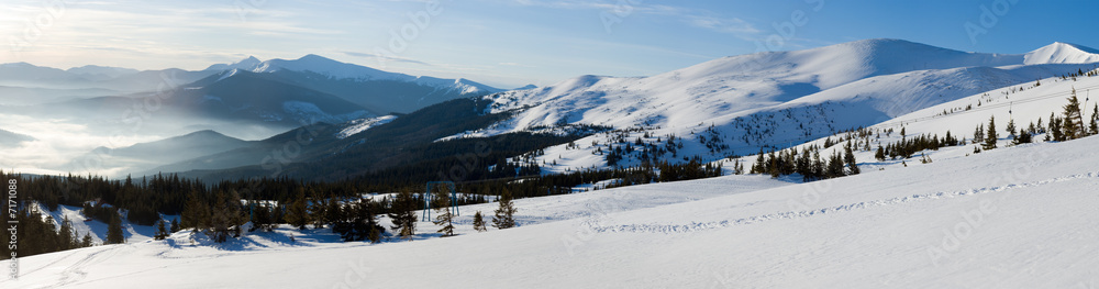 Winter mountain panorama