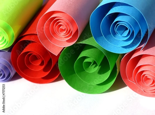 Colorful paper rolls