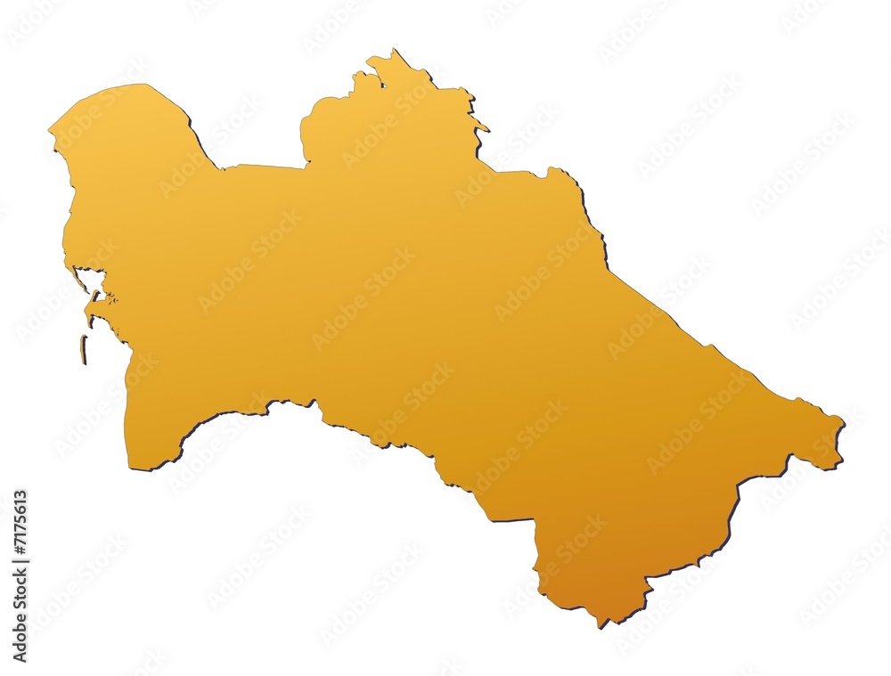 Fototapeta premium Turkmenistan map filled with orange gradient