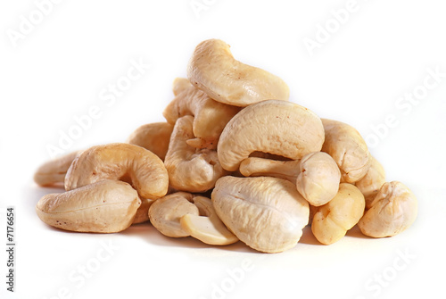 Cashews isolated on white background