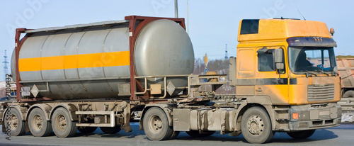 tanker truck moves chemicals