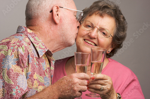 Happy Senior Couple Toastin...