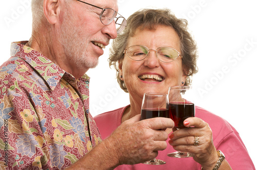 Happy Senior Couple Wine Toasting