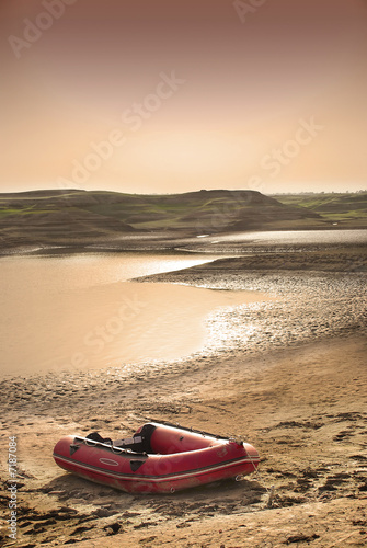 Lake with boat