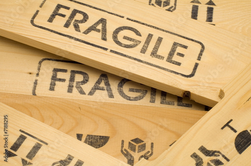 fragile sign close up