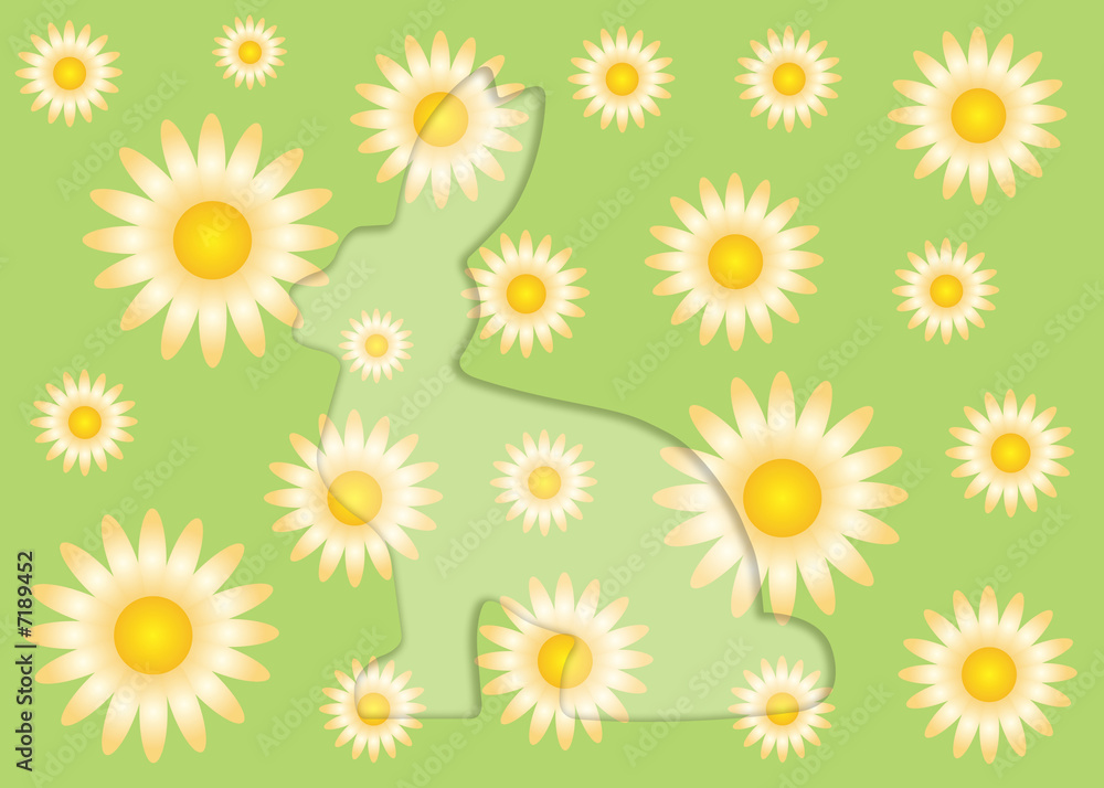 Obraz premium Hase. Ostern, Blume, Hintergrund