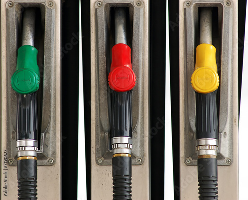 set of gas pump nozzles