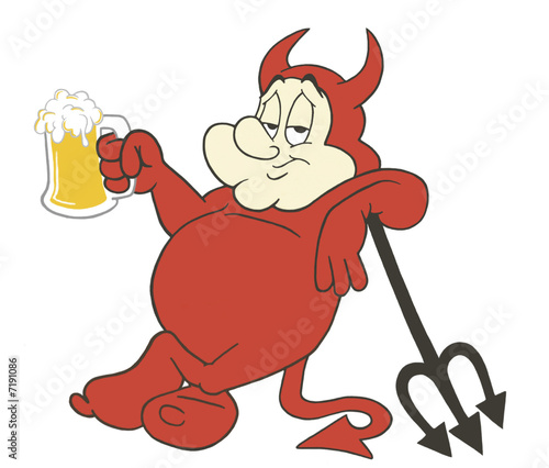 Chubby Devil with beer