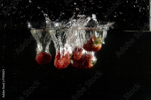 Strawberry water splash