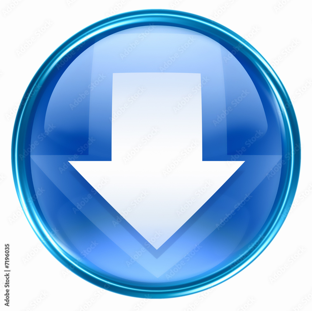 Arrow down icon blue, isolated on white background Arrow down icon blue, isolated on white background