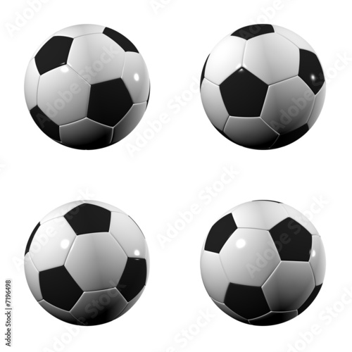 Four soccer balls