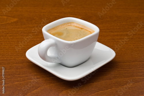 Espresso coffee cup on table