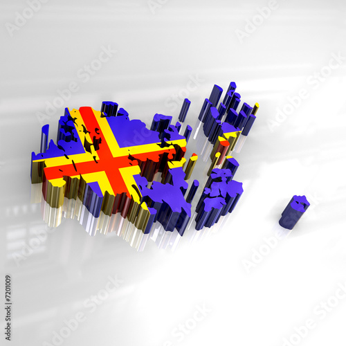 3d flag map of aaland photo