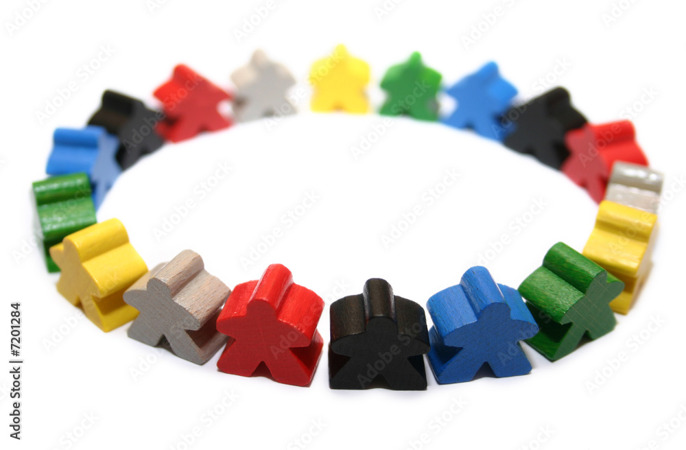 circle of many colorful people isolated on white circle of many colorful people isolated on white