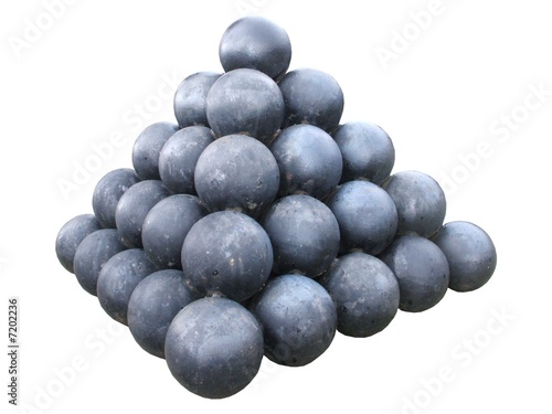 A Collection of Iron Cannon Balls.