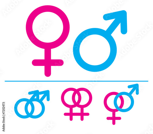 Male and female symbols. Vector. Combinations.