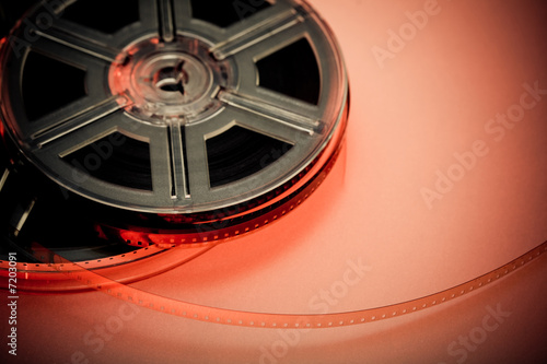 Obraz na plátne Red and black film reel concept