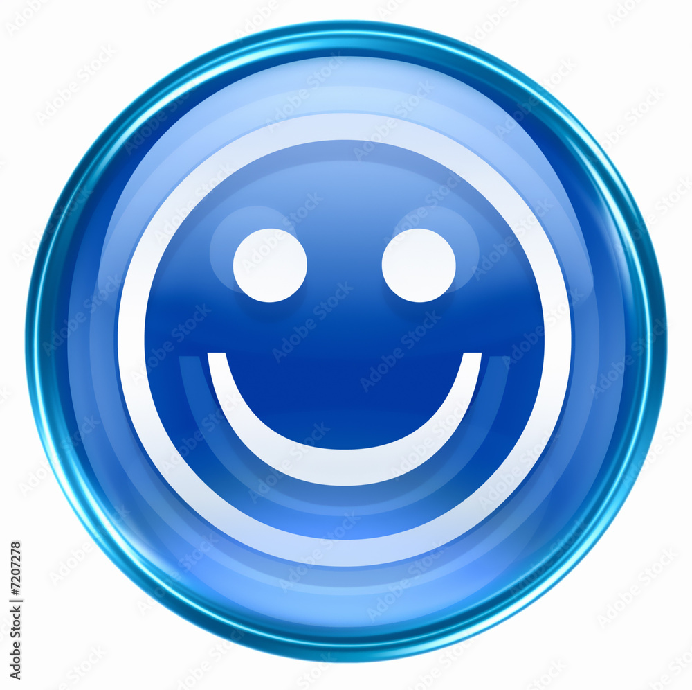 Smiley Face blue, isolated on white background Smiley Face blue, isolated on white background