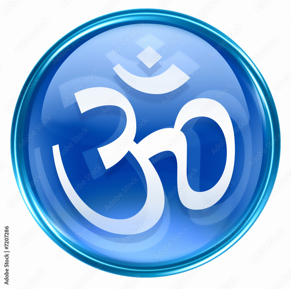 Om Symbol icon blue, isolated on white background Om Symbol icon blue, isolated on white background