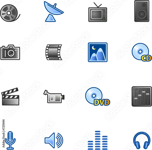 colourful media icons