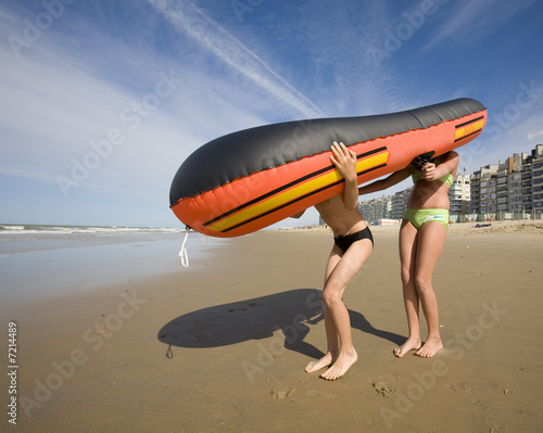 rubber boat with legs