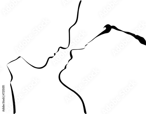Silhouette de deux amoureux