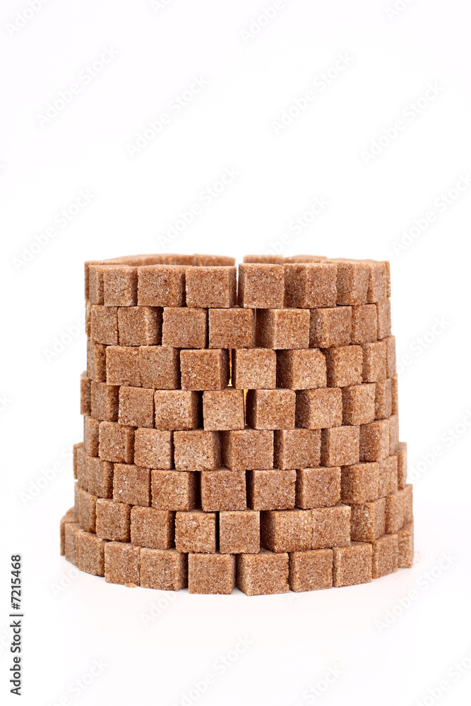 Tower from pieces of sugar