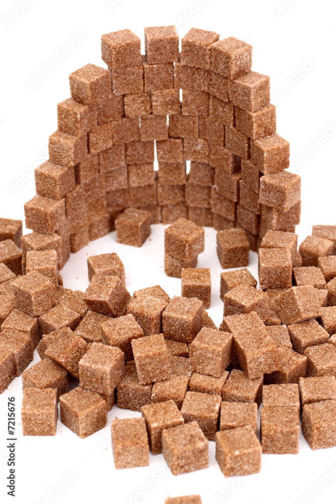 Tower from pieces of sugar
