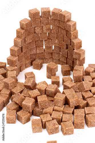 Tower from pieces of sugar