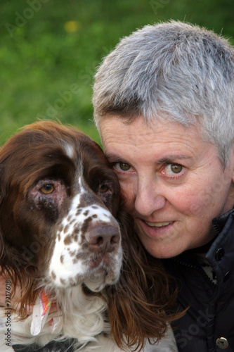 mature woman with dog