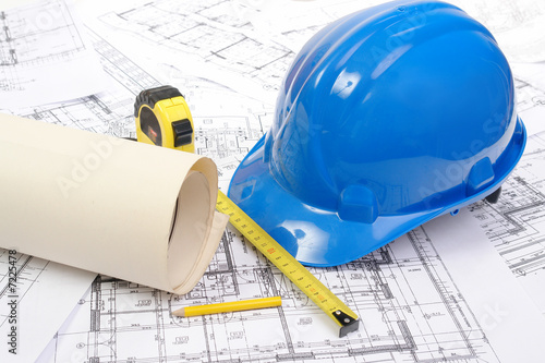 Bild auf Leinwand Building plans
