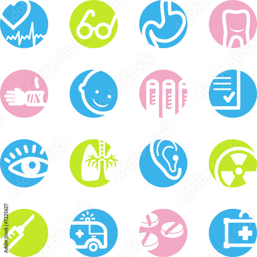 spring circle medicine icons