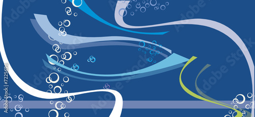 abstract deep water design with waves and air bubbles, vector