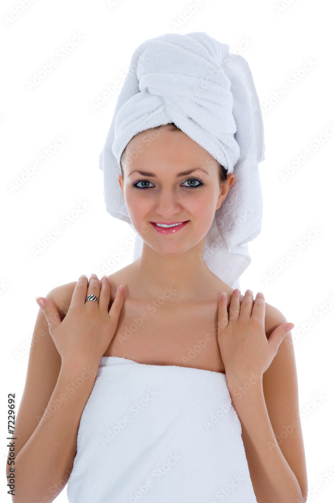 Beautiful girl with towel Beautiful girl with towel