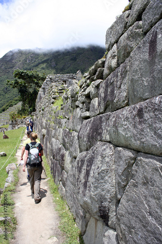 Trekking the inca trail along the ancient stone pathways