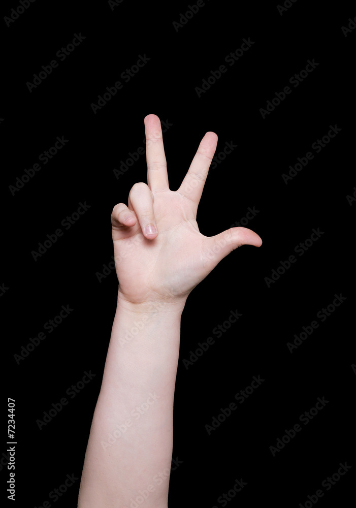 sign language number three sign language number three