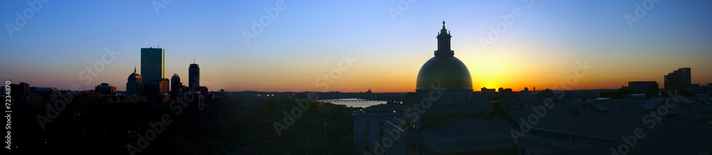 Boston Sunset Panorama Expanded