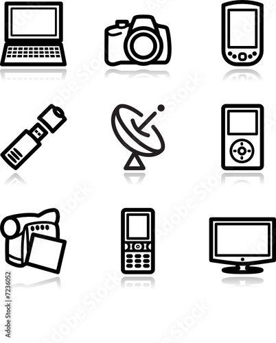 Black contour web icons, set 16